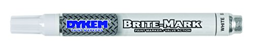 Dykem Brite-Mark Paint Marker, Valve Action  - White