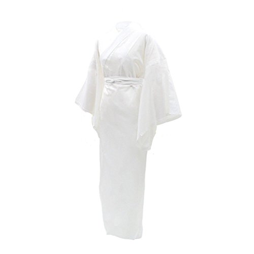 KYOETSU Women's Japanese Kimono Summer Underwear Nagajuban Washable (Medium, White (without emonnuki))