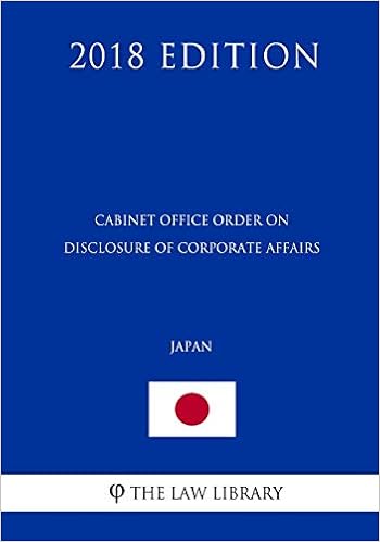 Cabinet Office Order On Disclosure Of Corporate Affairs Japan
