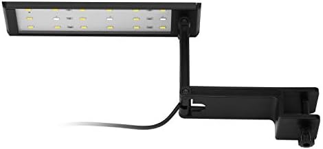 Prenine Aquarium Clip On Light 18 LED Fish Tank Lights with Adjustable Bracket Blue White Lighting for Aquatic Plant-19.5cm/7.7"