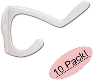 Designer Impresions 10 Pack 1970WH White Coat & Hat Hook