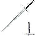 41" Fantasy Foam Sword Silver Twin Snakes Two Hand High Density Medieval Sword for Cosplay and Collection for Xmas Halloween Gitf
