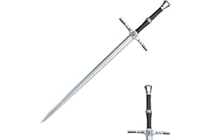 MINGSHAO 41" Fantasy Foam Sword Silver Twin Snakes Two Hand High Density Medieval Sword for Cosplay and Collection for Xmas Halloween Gitf