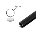 Black Bulb Type Weatherstripping for Door and Windows, 7/32" Dia., 3/16" Backing - 20 Ft.