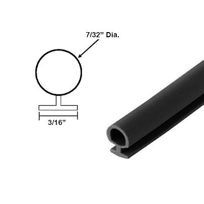 Black Bulb Type Weatherstripping for Door and Windows, 7/32" Dia., 3/16" Backing - 20 Ft.