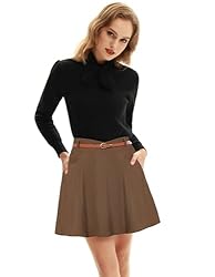 Belle Poque Women's Corduroy Skirt with Pocket Plus