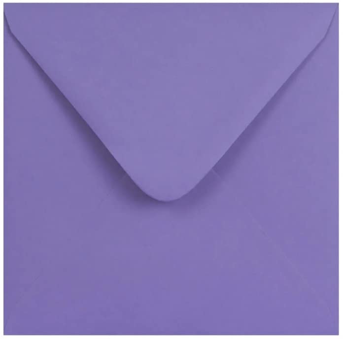 155mm x 155mm Square envelopes for Greeting Cards Wedding Invitation Crafts Coloured Envelopes - Pack of 25 Envelopes (Purple)
