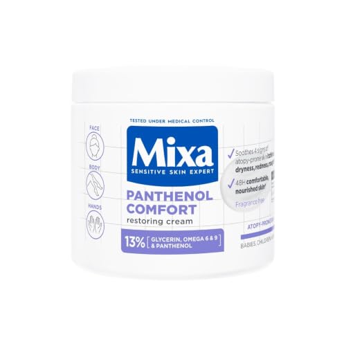 Crema Lenitiva Protettiva, Per Pelli a Tendenza Atopica, Pelle Lenita e Idratata per 48H, Effetto Anti-Prurito e Anti-Secchezza, Con il 13% di Pantenolo e Glicerina, Panthenol Comfort, 400ml