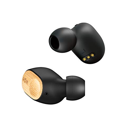 Écouteurs Bluetooth Liberate Air House Of Marley – Écouteurs Sans Fil Bambou Certifié Fsc Renouvelable, Silicone Recyclé, 9 Heures D'Autonomie, Résistant À L'Eau Et La Sueur – Noir/Bambou