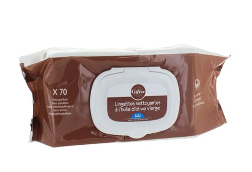 Gifrer Lingettes Nettoyantes a l'Huile d'Olive Vierge 70 Lingettes