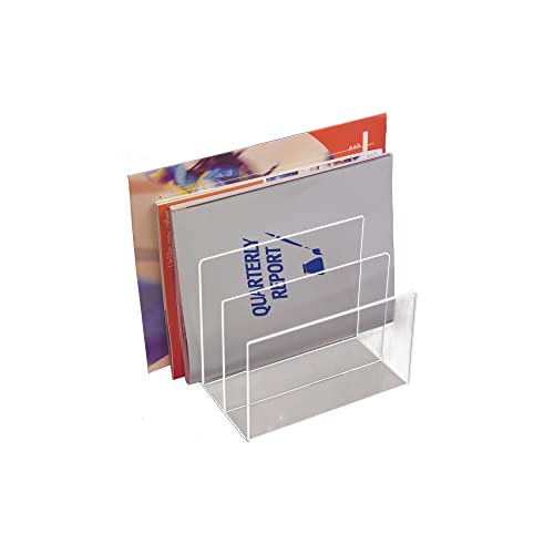 Kantek Clear Acrylic File Sorter, 3 Section Desk Collator, 8" x 6.5" x