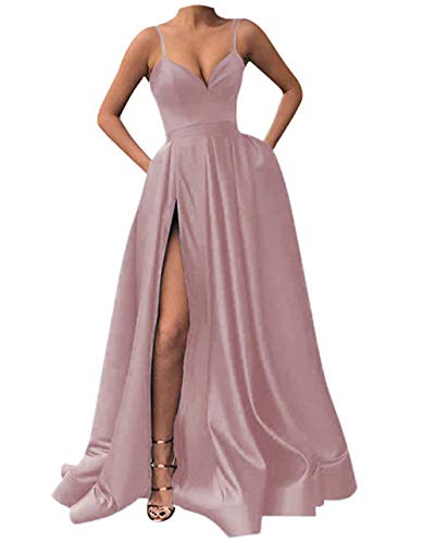 spaghetti strap slit dress