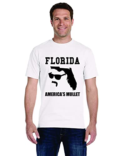 Florida America's Mullet Funny Tshirt (2XL) White at Amazon