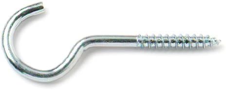 Merriway BH00113 (12 Pcs) Zinc Plated Screw-In Ceiling Hook Steel, 80mm (3.1/8 inch) - Pack of 12 Pieces