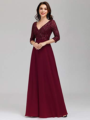 Ever-Pretty-Abito-da-Cerimonia-Elegante-Manica-Lunga-Scollo-a-V-con-Paillettes-Linea-ad-A-Chiffon-Donna-00751