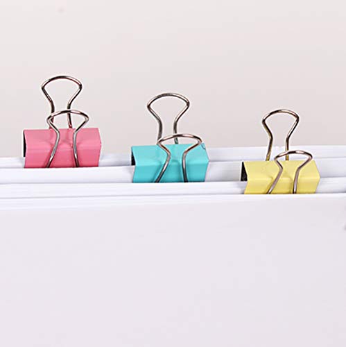 245 Pack Binder Clips, Paper Clips, Rubber Bands, Push Pins - 45 Pieces 19mm Paper Clamps Paper Binder Clips Metal Fold Back Clips with Box Assorted Colors