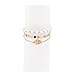Geerier Layered Gold Anklet White Beads Disc Anklet Charm Leaf Beach Feet Jewelry