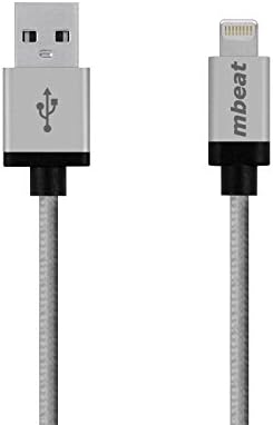 mbeat 2 Meters/6.6 Feet Lightning Cable with Alumnium Head, Nylon Braided Lightning to USB Sync&amp;Charging Cable [Apple MFI Certified] for iPhone and iPad