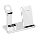 SENZLE Wireless Charger Watch Stand,3 in1 Aluminum Wireless Charger Charging Stand Dock Station for iWatch Series 4/3/2/ AirPods/iPhone x/xs max/8/8+,iWatch Charging Stand【NightStand Mode】-Sliver
