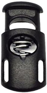 Liddleco 10 Pack Plastic Cord Toggle Stoppers, Cord Lock End Spring, Black, 8mm
