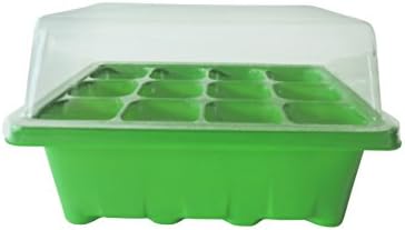Plant Germination Kit Seedling Starter Trays with Humidity Domes and Seedling Insert, 12-cell Per Tray, Total 144 Growing Cells (Pack of 12)