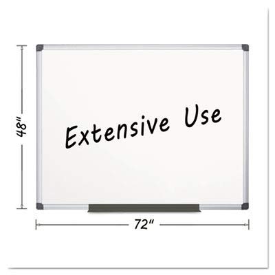 MasterVision Maya Platinum Pure Magnetic Dry-Erase White Board, Porcelain, 48" x 72", Aluminum Frame