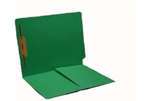 COLORTRIEVE Green Folders - 1 Top Fastener, 1/2 Pocket, End Tab, Box of 50