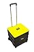 dbest products Quik Cart Two-Wheeled Collapsible Handcart with Yellow Lid Rolling Utility with seat Heavy Duty Lightweight