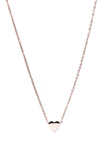 Minimalist Rose Gold Pendant Necklace | Delicate Chain with Heart Pendant