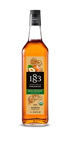1883 Maison Routin - Organic Hazelnut Syrup - Made in France - Glass Bottle | 1 Liter (33.8 oz)