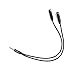 AUFGELD Dual Mic Adapter 3.5mm Jack Headset Splitter 4 Pole Male to 2 Dual Female Lavalier Lapel Microphone Compatible with iPhone iPod Android Windows Smartphones Headphones (Mic + Audio)