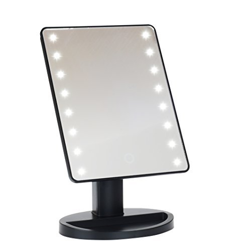 LED Lighted Vanity/makeup Desktop Mirror (Black) Beauty Store