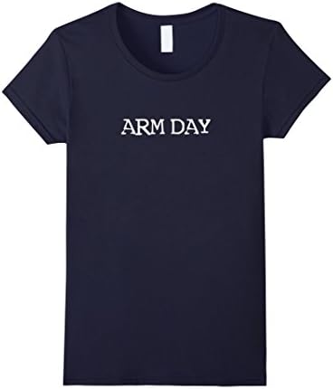 Womens Funny Arm Day Gym Bro Workout T-Shirt Small Navy