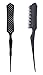 2pcs Detangling Brush Hairstyles Teasing Comb for Volume Hair, Rattail Comb Backcombing Brush for Fine Thin Hair - Black