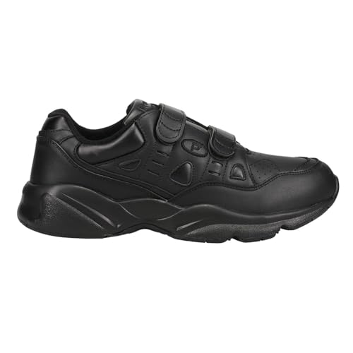 Propét Men's Stability Walker Strap Walking Shoe, Black/Black, 13 N US