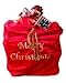 ARAD Large Velvet Embroidered Merry Christmas Santa Present Sack