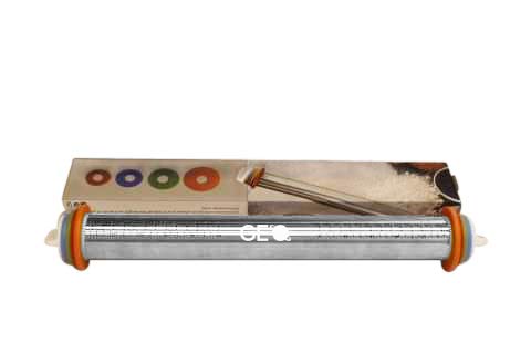 GEO Stainless Steel Adjustable Dough Rolling Pin With 4 Removable Thickness Rings for Baking Dough, Pizza, Pie, Pastries, Pasta and Cookies