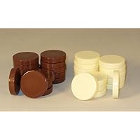Worldwise Imports Brown and Ivory Backgammon Pieces, 1.5in