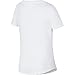 NIKE Sportswear Girls' Swoosh Happy Face Scoop Tee, White/Neo Turquoise, Large