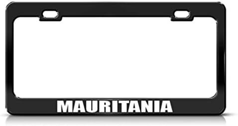 Mauritania Flag Black Country Metal License Plate Frame Tag Holder