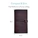 Refillable Leather Travelers Notebook - Standard Size Travel Journal with Lined Insert, 8.5 x 4.5 Inches, Dark Brown
