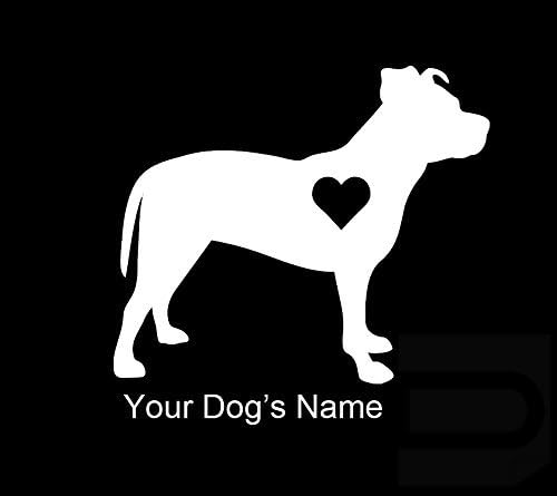 Pitbull with Heart CUSTOM CUSTOMIZED Name By Puppy Paw Love Vinyl Decal Window For Cars, Trucks, Windows, Walls, Laptops ETC