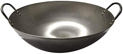 昔ながらのバイノーラル鉄中華鍋無塗装非スティック丸底キッチン中華鍋用ガスストーブ家庭用キッチン55センチ