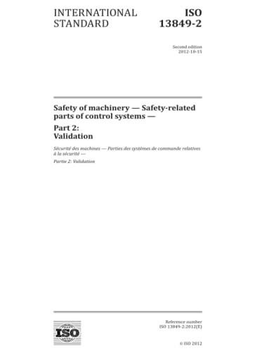 ISO 13849-2:2012, Second Edition: Safety of machinery - Safety-related ...