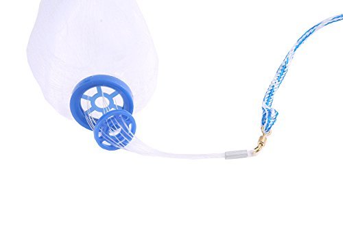 Ouzong Saltwater Fishing Cast Net for Bait Trap Fish with 40 Feet Handline 3/8inch Mesh Size 8ft Radius
