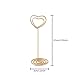Senkary 12 Pcs Gold Photo Holder Stands Wedding Number Table Holders Place Memo Card Holders Heart Shaped for Wedding Party Home Office Decoration