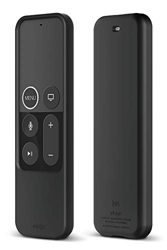 elago R2 Slim Case Compatible with Apple TV Siri Remote 4K / 4th Generation (Black) - Anti-Slip, Slim Fit, Durable Material, Scratch-Free Silicone, Shock Absorption