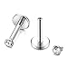 CrazyPiercing 6Pcs 16G 6-10MM Stainless Steel Lip Rings Nose Studs Piercing Internally Threaded