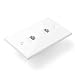 TNP Ethernet Network Cat5E Wall Plate - Dual 2 RJ45 Keystone Connector Socket Wiring Plug Jack Decorative Face Cover Outlet Mount Panel Female to Female RJ45 Keystone