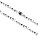 Generic 100Pcs Metal Ball Bead Chain Keyring Extender 5.9in Silver Iron view 2